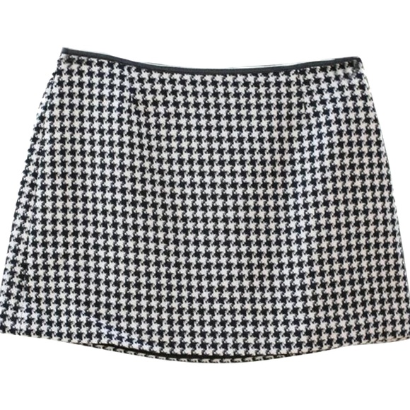 Hugo Buscati Dresses & Skirts - HUGO BUSCATI Wool + Leather Trim Mini Skirt